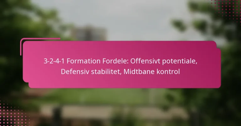 3-2-4-1 Formation Fordele: Offensivt potentiale, Defensiv stabilitet, Midtbane kontrol