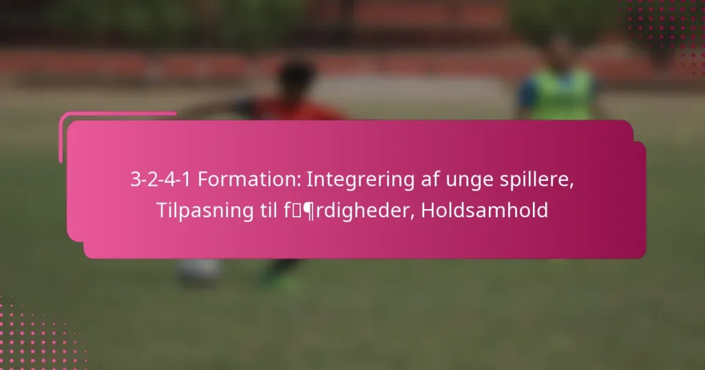 3-2-4-1 Formation: Integrering af unge spillere, Tilpasning til færdigheder, Holdsamhold