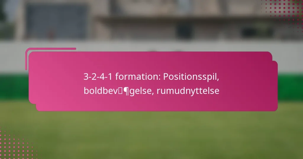 3-2-4-1 formation: Positionsspil, boldbevægelse, rumudnyttelse