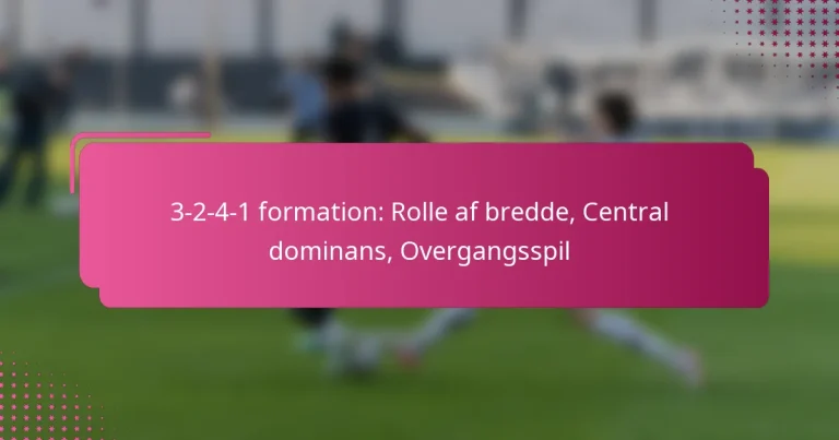 3-2-4-1 formation: Rolle af bredde, Central dominans, Overgangsspil