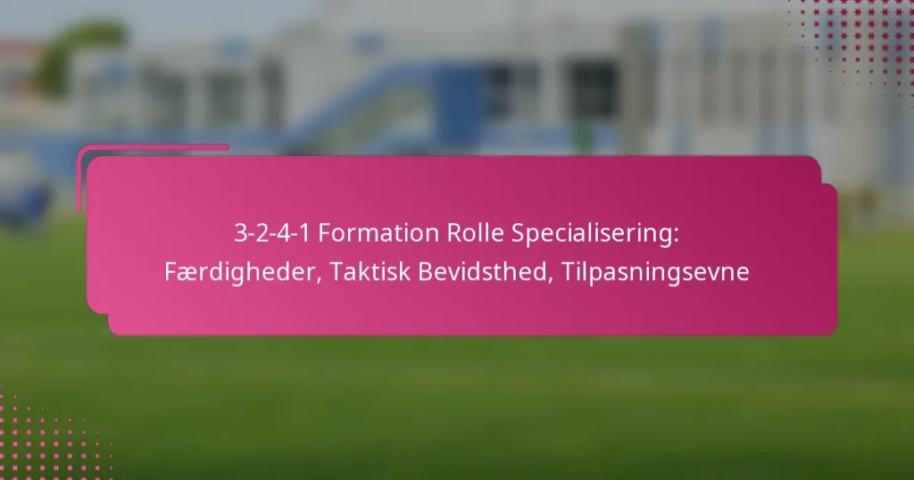 3-2-4-1 Formation Rolle Specialisering: Færdigheder, Taktisk Bevidsthed, Tilpasningsevne