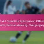 3-2-4-1 Formation Spilleransvar: Offensiv støtte, Defensiv dækning, Overgangsspil