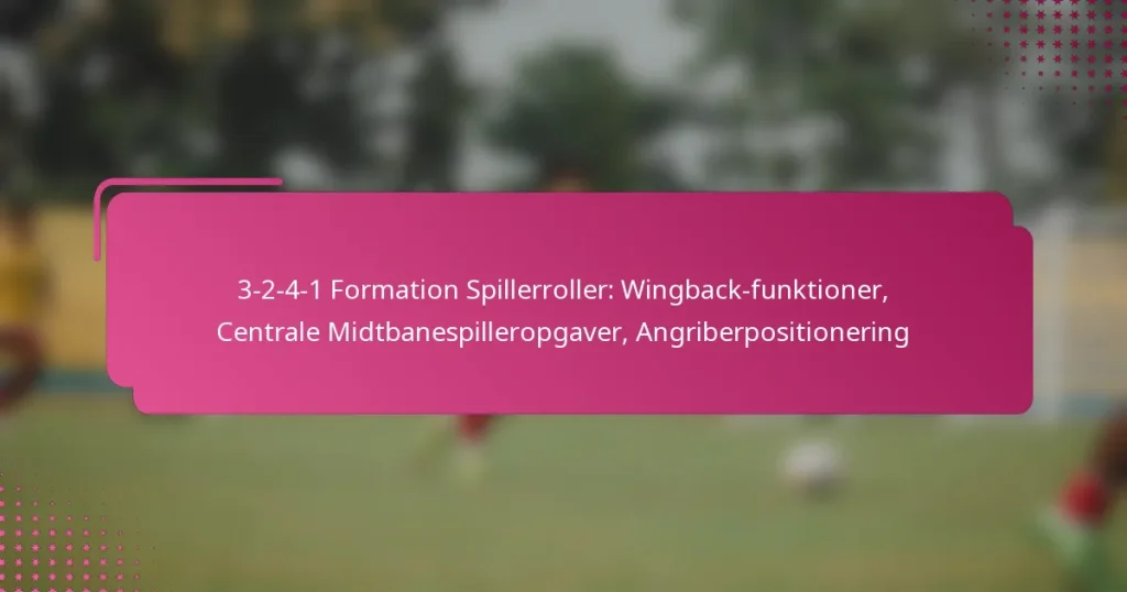 3-2-4-1 Formation Spillerroller: Wingback-funktioner, Centrale Midtbanespilleropgaver, Angriberpositionering