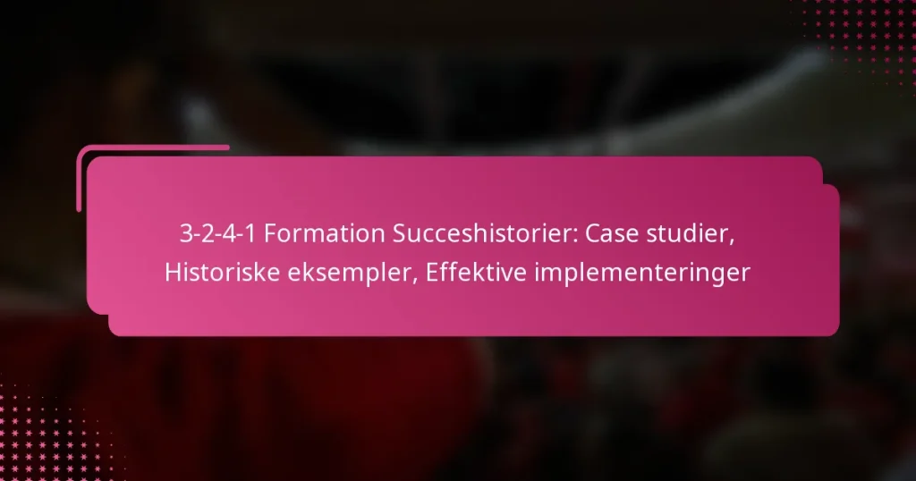 3-2-4-1 Formation Succeshistorier: Case studier, Historiske eksempler, Effektive implementeringer