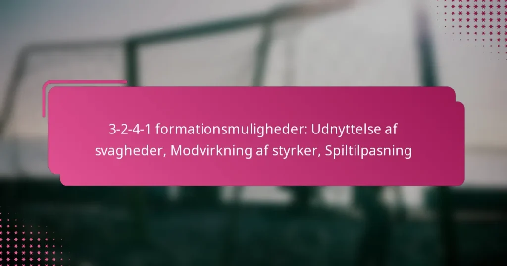 3-2-4-1 formationsmuligheder: Udnyttelse af svagheder, Modvirkning af styrker, Spiltilpasning