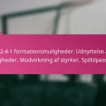 3-2-4-1 formationsmuligheder: Udnyttelse af svagheder, Modvirkning af styrker, Spiltilpasning