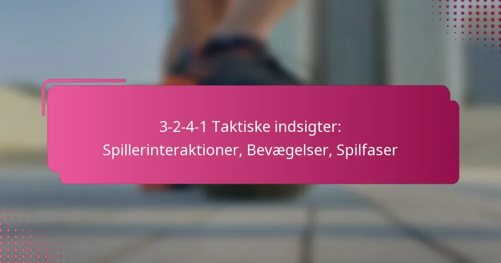 3-2-4-1 Taktiske indsigter: Spillerinteraktioner, Bevægelser, Spilfaser