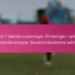 3-2-4-1 Taktiske Justeringer: Ændringer i spillet, Modstanderanalyse, Situationsbestemte taktikker