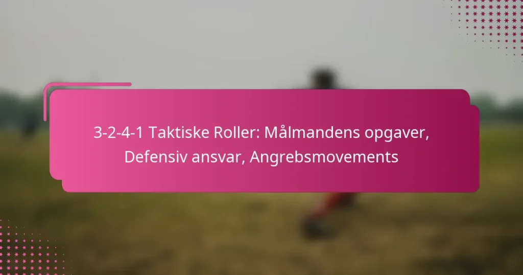 3-2-4-1 Taktiske Roller: Målmandens opgaver, Defensiv ansvar, Angrebsmovements