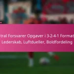 Central Forsvarer Opgaver i 3-2-4-1 Formation: Lederskab, Luftdueller, Boldfordeling