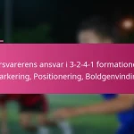 Forsvarerens ansvar i 3-2-4-1 formationen: Markering, Positionering, Boldgenvinding