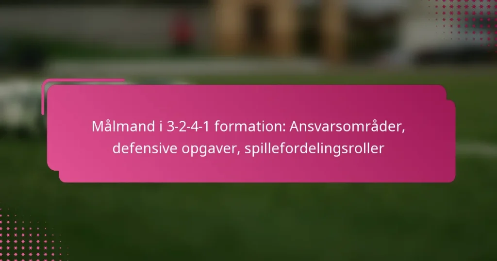 Målmand i 3-2-4-1 formation: Ansvarsområder, defensive opgaver, spillefordelingsroller