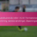 Substituerende roller i 3-2-4-1 formationen: Indvirkning, taktiske ændringer, tilpasningsevne