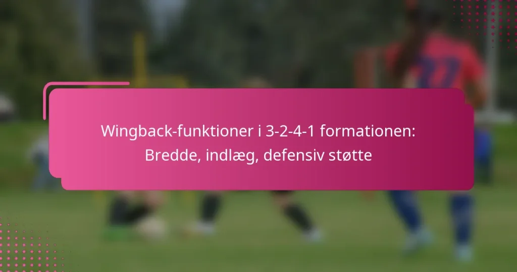 Wingback-funktioner i 3-2-4-1 formationen: Bredde, indlæg, defensiv støtte
