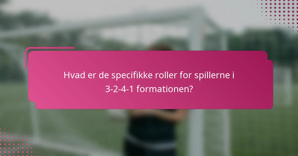 Hvad er de specifikke roller for spillerne i 3-2-4-1 formationen?