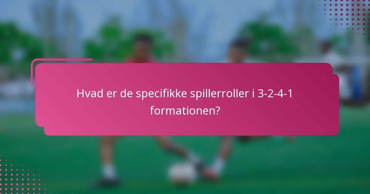 Hvad er de specifikke spillerroller i 3-2-4-1 formationen?
