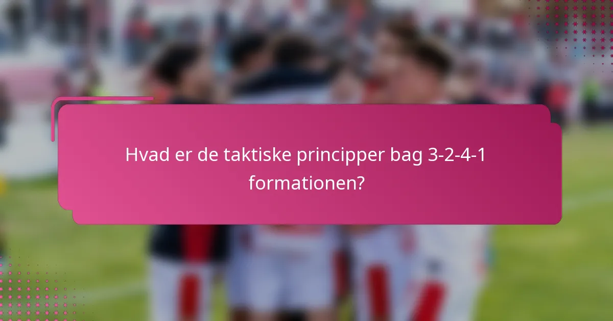 Hvad er de taktiske principper bag 3-2-4-1 formationen?