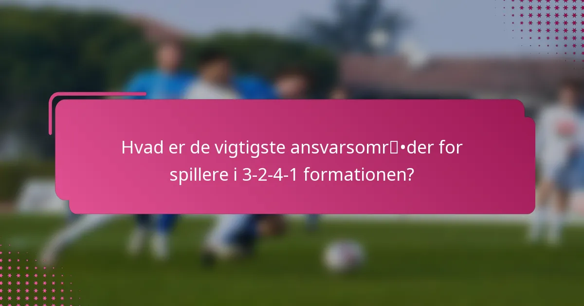 Hvad er de vigtigste ansvarsområder for spillere i 3-2-4-1 formationen?