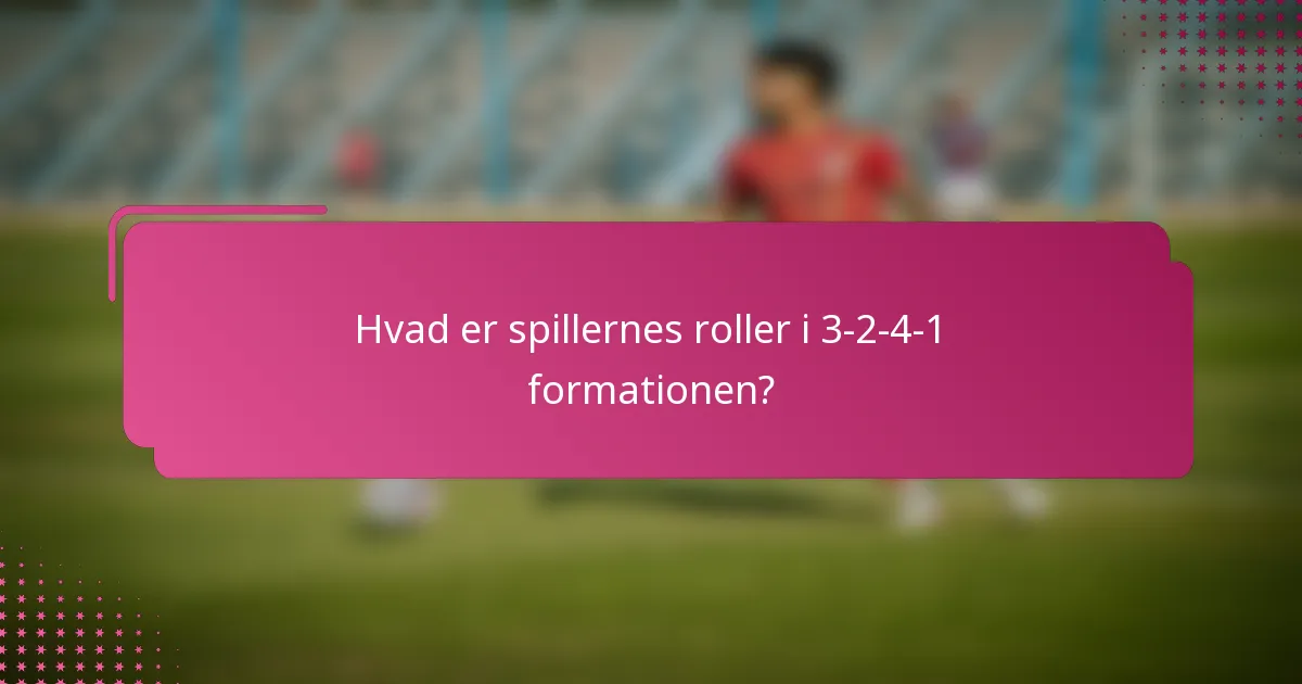 Hvad er spillernes roller i 3-2-4-1 formationen?