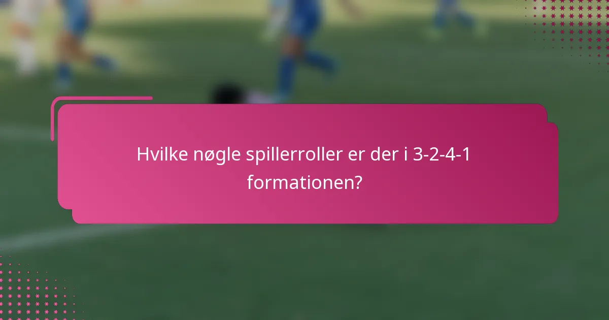 Hvilke nøgle spillerroller er der i 3-2-4-1 formationen?