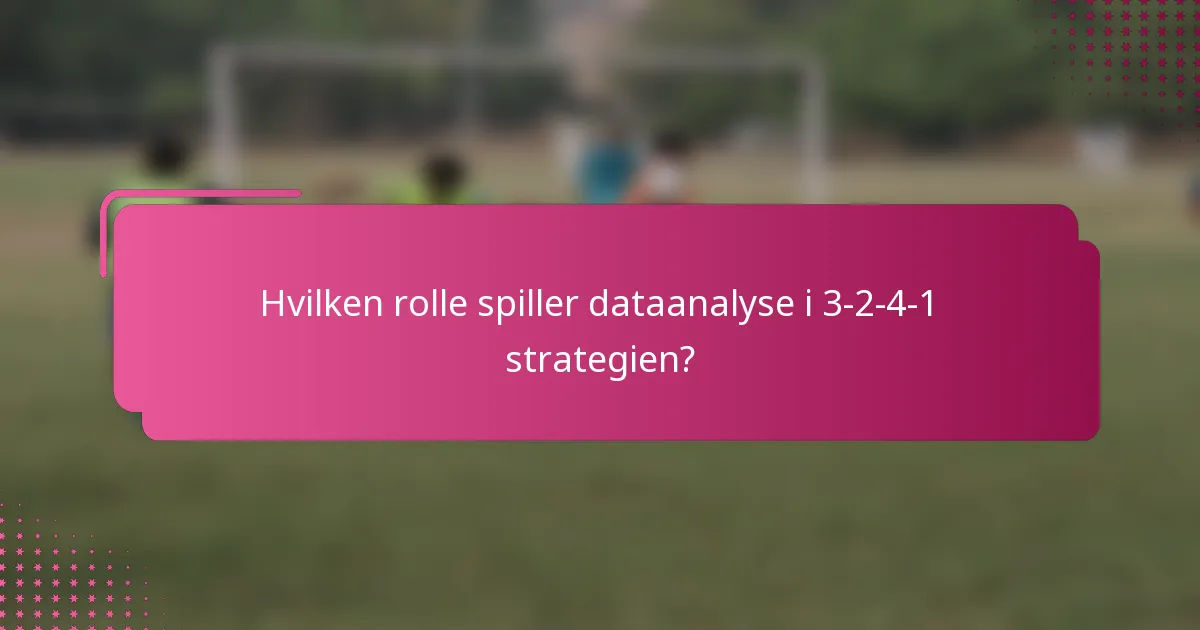 Hvilken rolle spiller dataanalyse i 3-2-4-1 strategien?