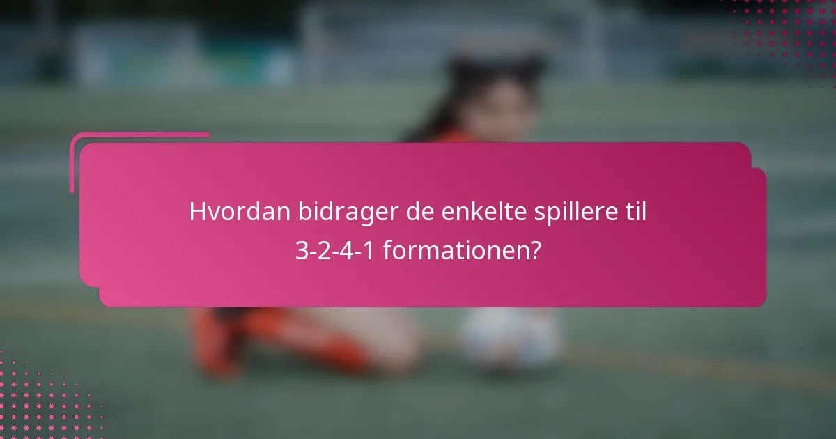 Hvordan bidrager de enkelte spillere til 3-2-4-1 formationen?