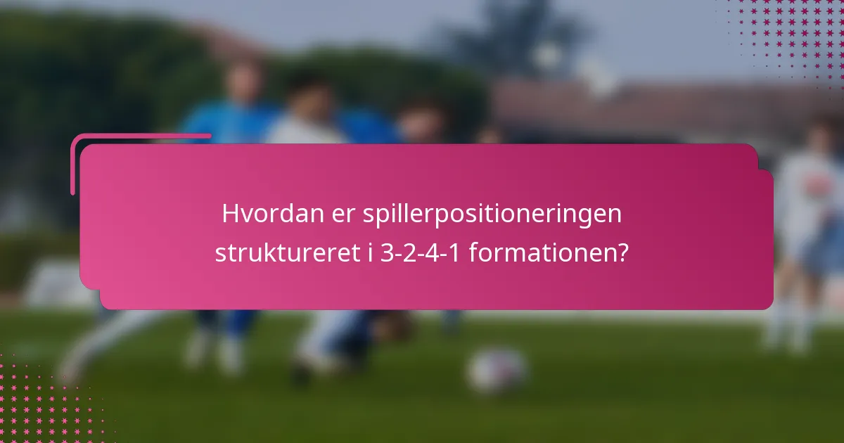 Hvordan er spillerpositioneringen struktureret i 3-2-4-1 formationen?