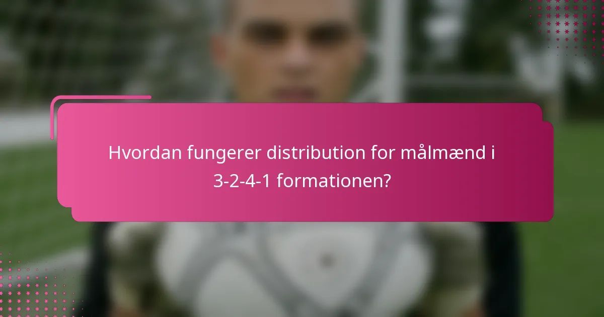 Hvordan fungerer distribution for målmænd i 3-2-4-1 formationen?