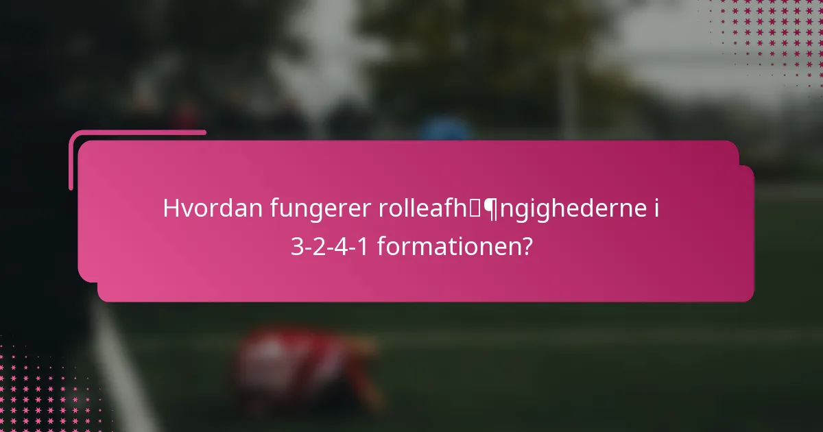 Hvordan fungerer rolleafhængighederne i 3-2-4-1 formationen?