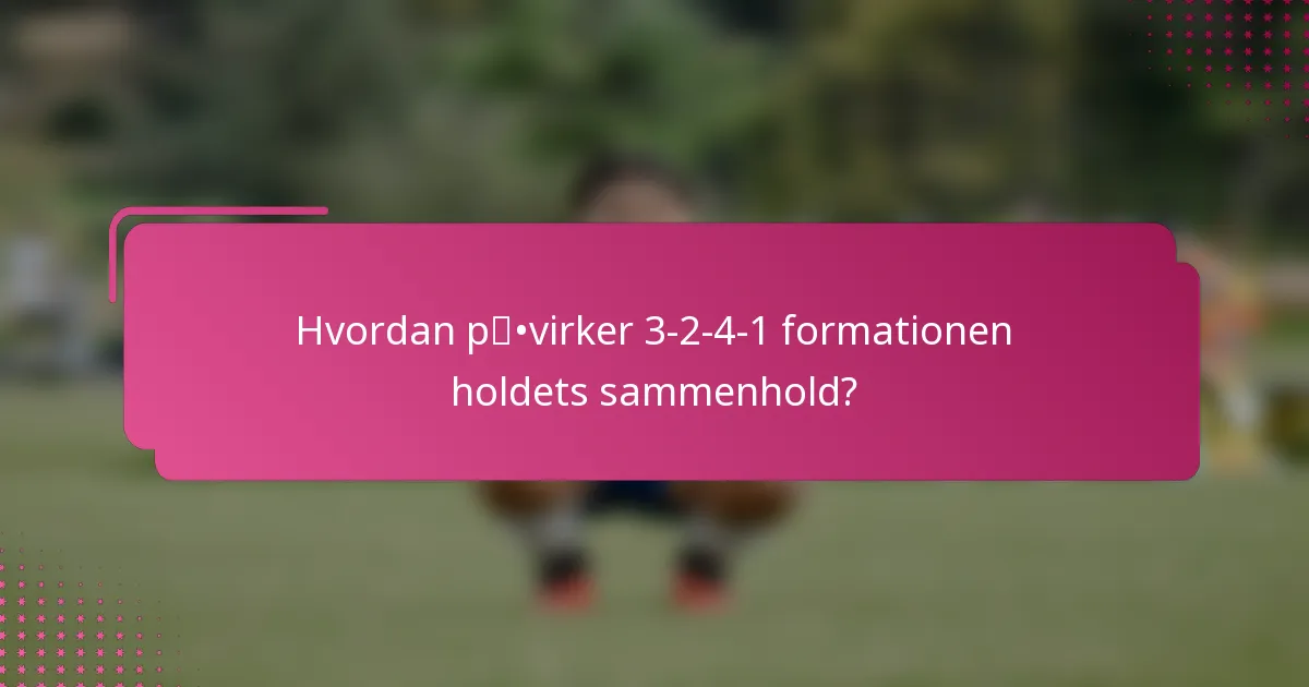 Hvordan påvirker 3-2-4-1 formationen holdets sammenhold?